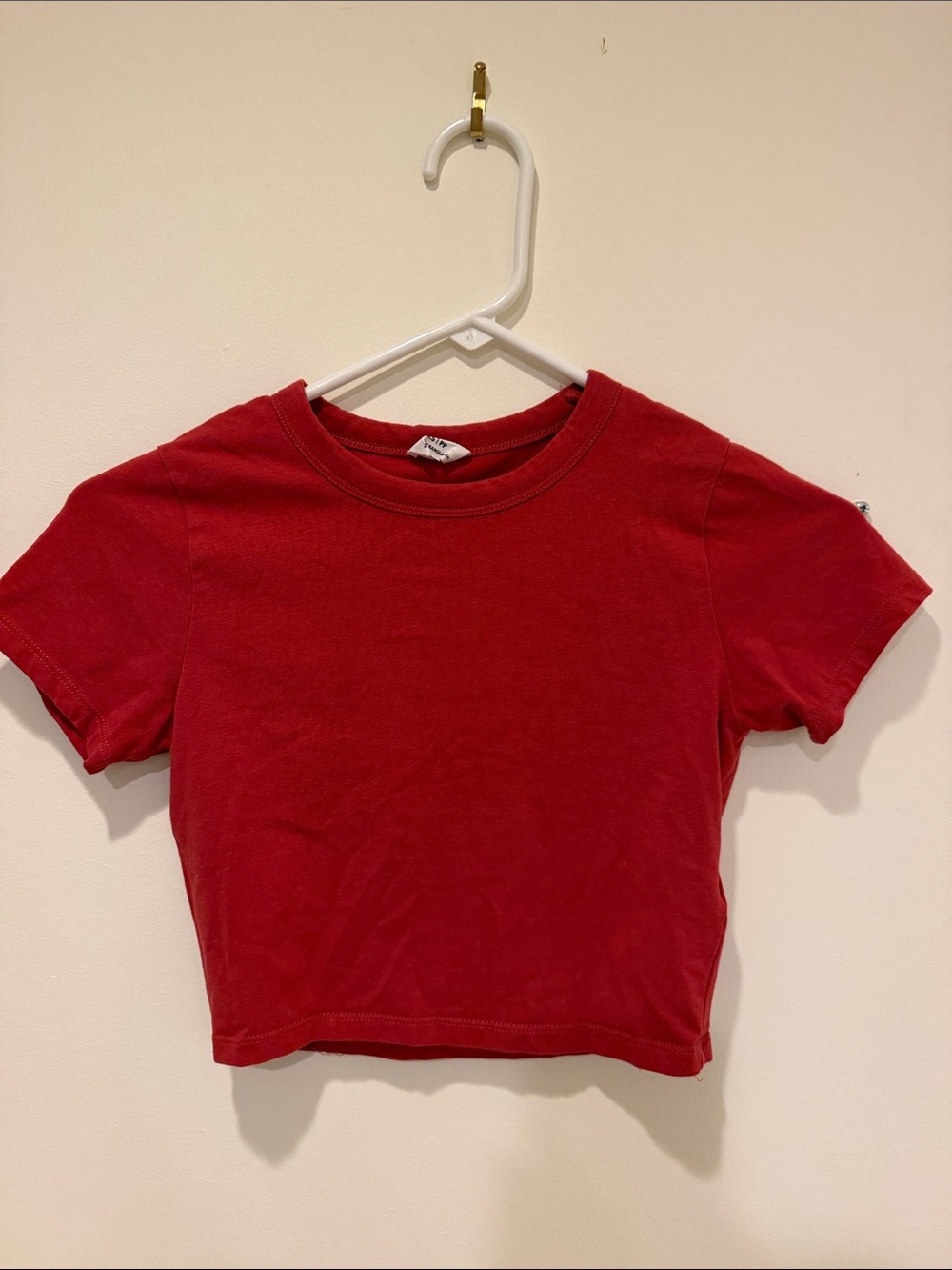 Cotton On Red Cropped Crewneck Tee